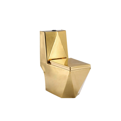 Luxury Vintage Ceramic Conjoined Toilet Two Piece Golden Bowl Color Bathroom Sink Seat
